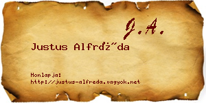 Justus Alfréda névjegykártya